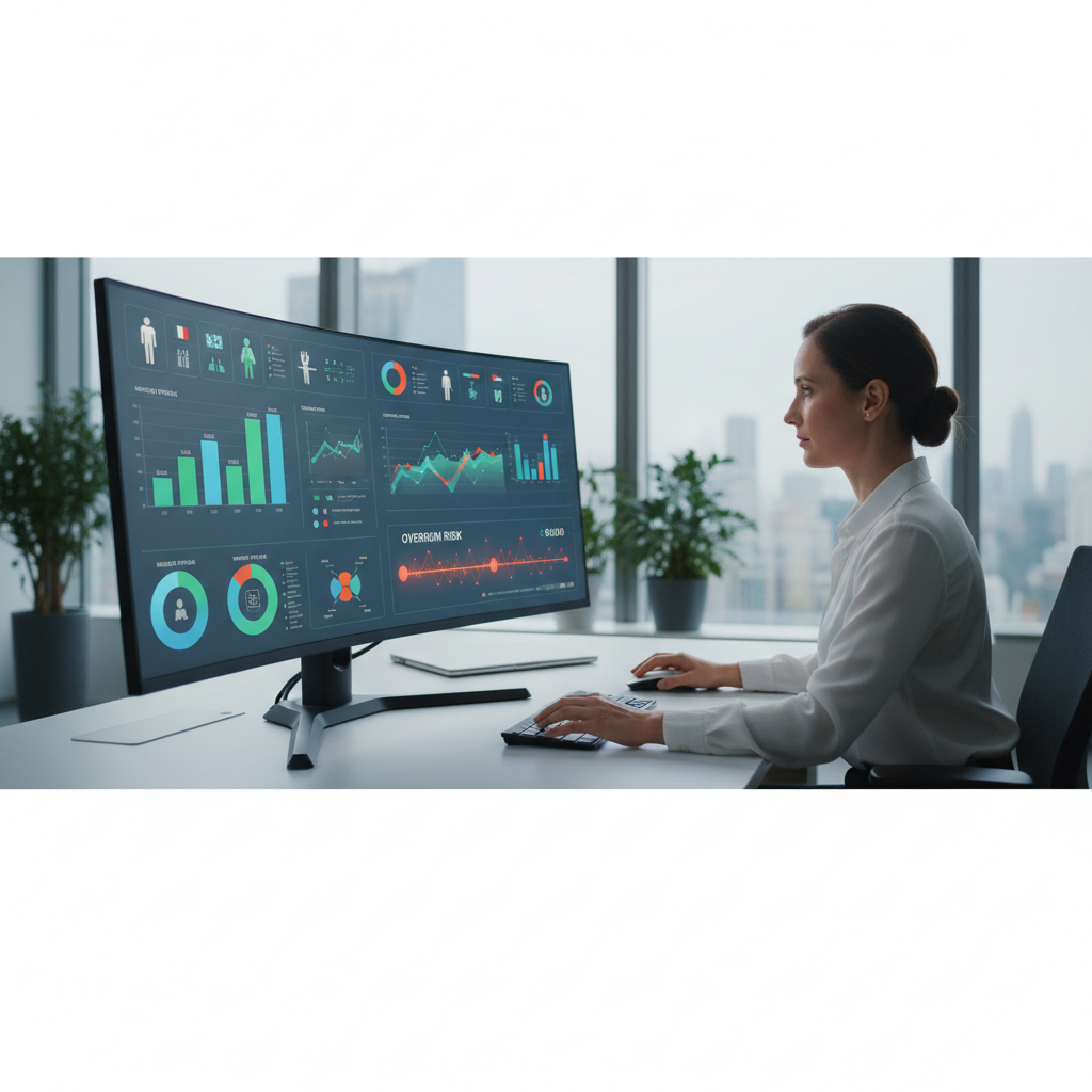 Professionnel RH suivant la conformité des travailleurs étrangers sur un tableau de bord.